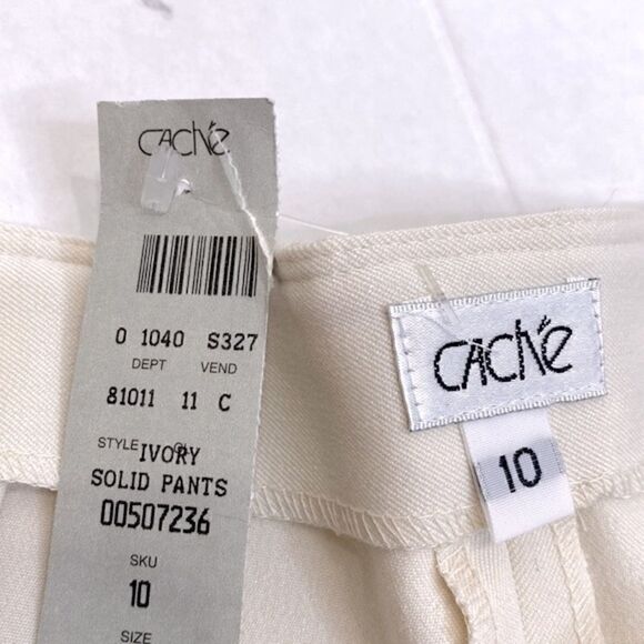 Cache High Rise Cream Flared Pants Size 10 NWT - Picture 7 of 8